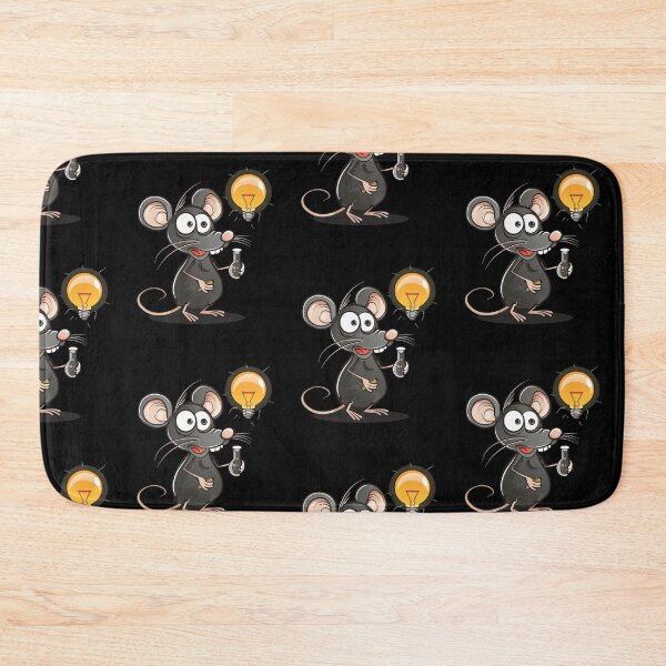 Item preview, Smart Mouse with Light Bulb Idea Whimsical Cartoon Design designed and sold by ArtFeverShop.