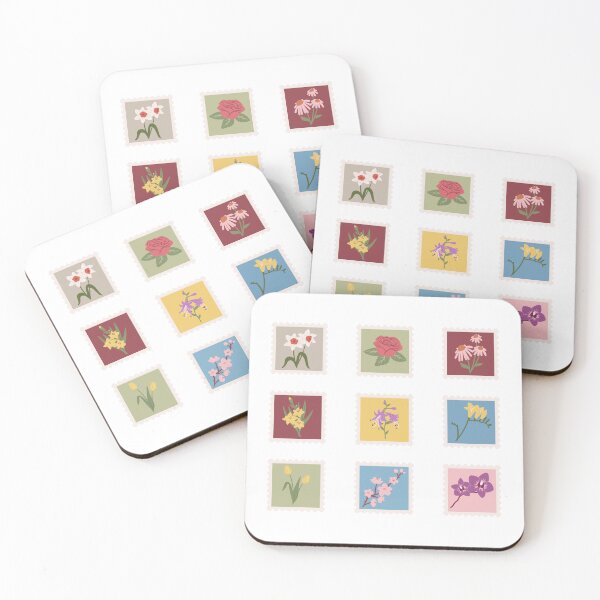 Item preview, flower stamps 9 pack  designed and sold by gammye.