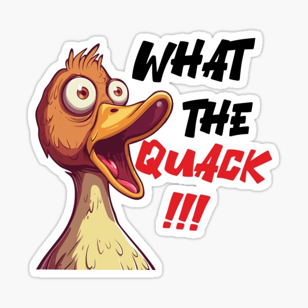 Item preview, What the quack funny cartoon duck designed and sold by Stereotype-pro.