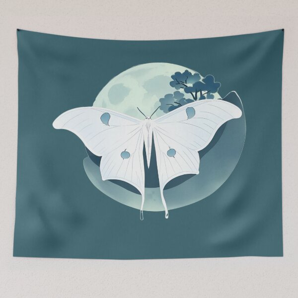 Item preview, Luna moth and the Moon designed and sold by Invisible-Cult.