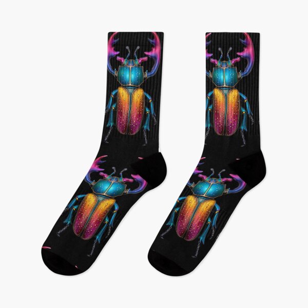 Item preview, Rainbow Stag: Vibrant Beetle Illustration designed and sold by hookline.