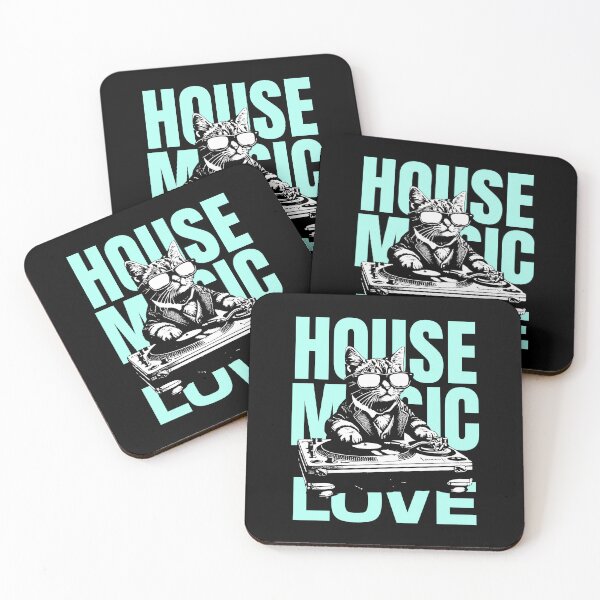 Item preview, HOUSE MUSIC  - Love Cat Decks (light blue)  designed and sold by Discothreadz.