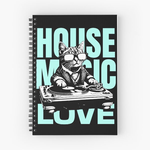 Item preview, HOUSE MUSIC  - Love Cat Decks (light blue)  designed and sold by Discothreadz.