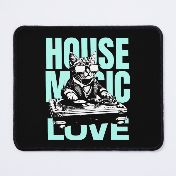 Item preview, HOUSE MUSIC - Love Cat Decks (light blue) designed and sold by Discothreadz.