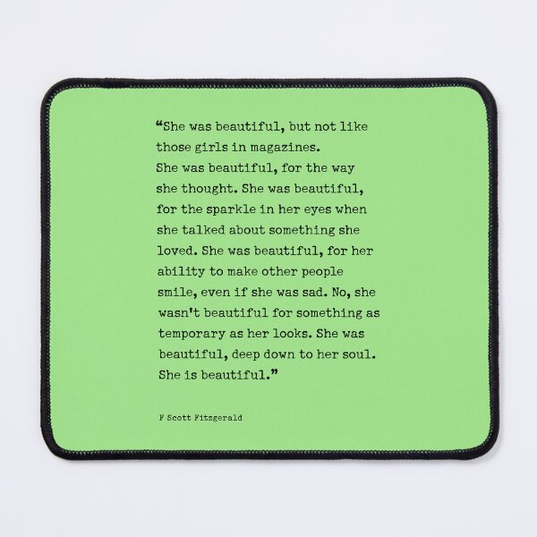 Item preview, She was beautiful, F. Scott Fitzgerald  Quote designed and sold by corbrand.