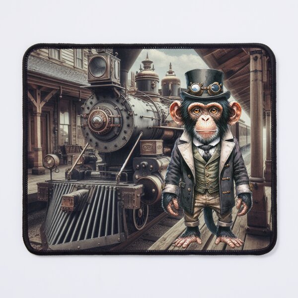 Item preview, Steampunk Monkey & Train designed and sold by PlatypusDesign.