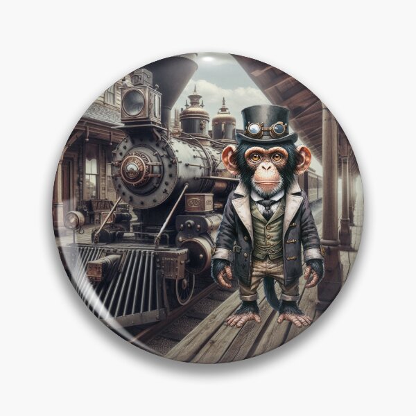 Item preview, Mono y tren Steampunk designed and sold by PlatypusDesign.