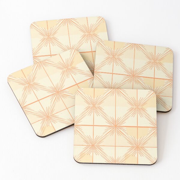 Item preview, Modern orange and cream abstract textile print designed and sold by PrettyPinkSkies.