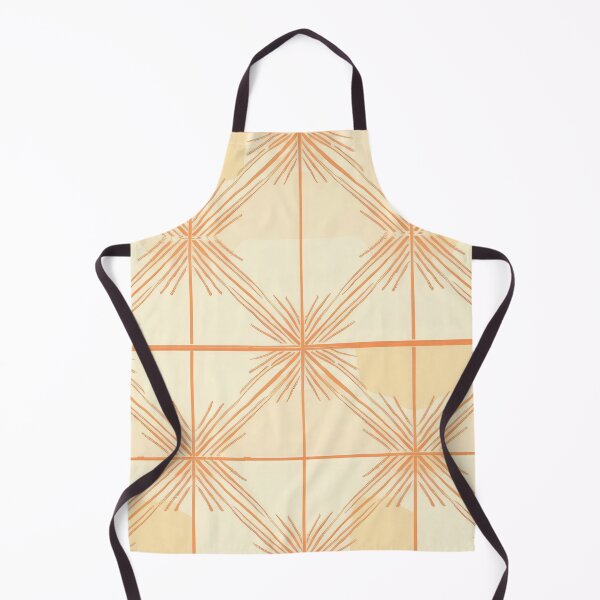 Item preview, Modern orange and cream abstract textile print designed and sold by PrettyPinkSkies.