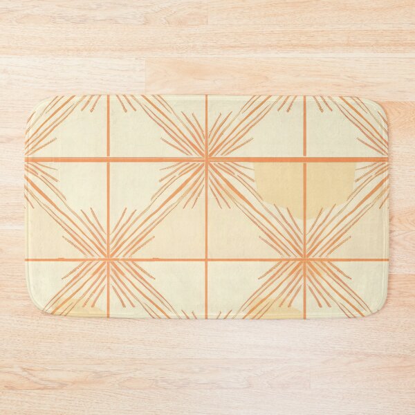 Item preview, Modern orange and cream abstract textile print designed and sold by PrettyPinkSkies.