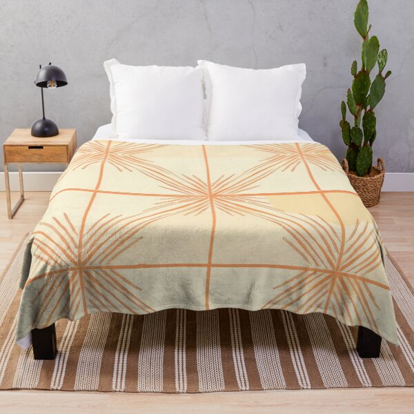 Item preview, Modern orange and cream abstract textile print designed and sold by PrettyPinkSkies.
