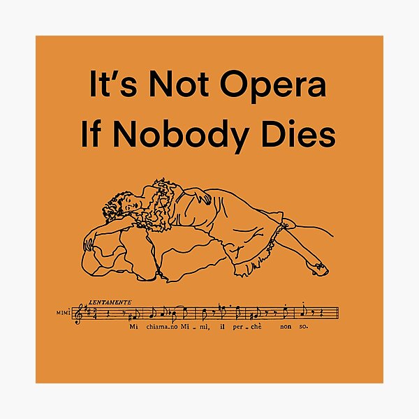 Item preview, Not Opera 1 black writing designed and sold by ClaireBillson.