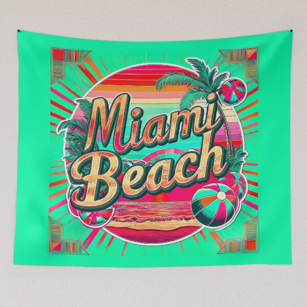 Item preview, Classic Vintage Miami Beach Florida Logo designed and sold by TheArtOfPat.