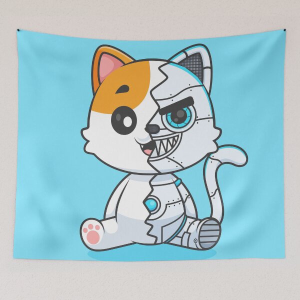 Item preview, Cute Cat Robot Cyborg Cartoon Vector Icon - Adorable Animal and Technology Illustration designed and sold by hjian8219.