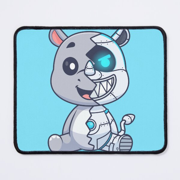 Item preview, Cute Rhino Robot Cyborg Cartoon Vector Icon - Adorable Animal and Technology Illustration designed and sold by hjian8219.