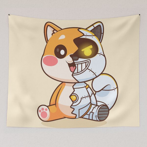 Item preview, Cute Shiba Inu Dog Robot Cyborg Cartoon Vector Icon - Adorable Animal and Technology Illustration designed and sold by hjian8219.
