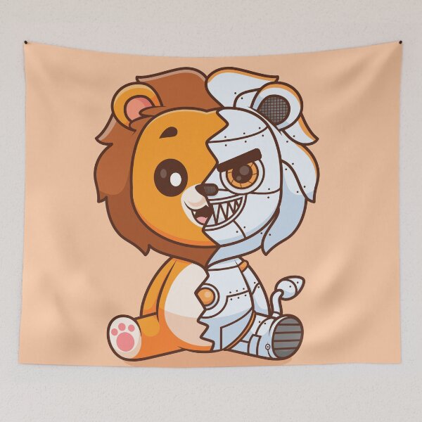 Item preview, Cute Lion Robot Cyborg Cartoon Vector Icon - Adorable Animal and Technology Illustration designed and sold by hjian8219.