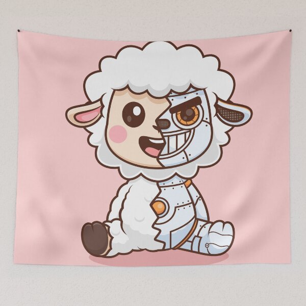 Item preview, Cute Sheep Robot Cyborg Cartoon Vector Icon - Adorable Animal and Technology Illustration designed and sold by hjian8219.