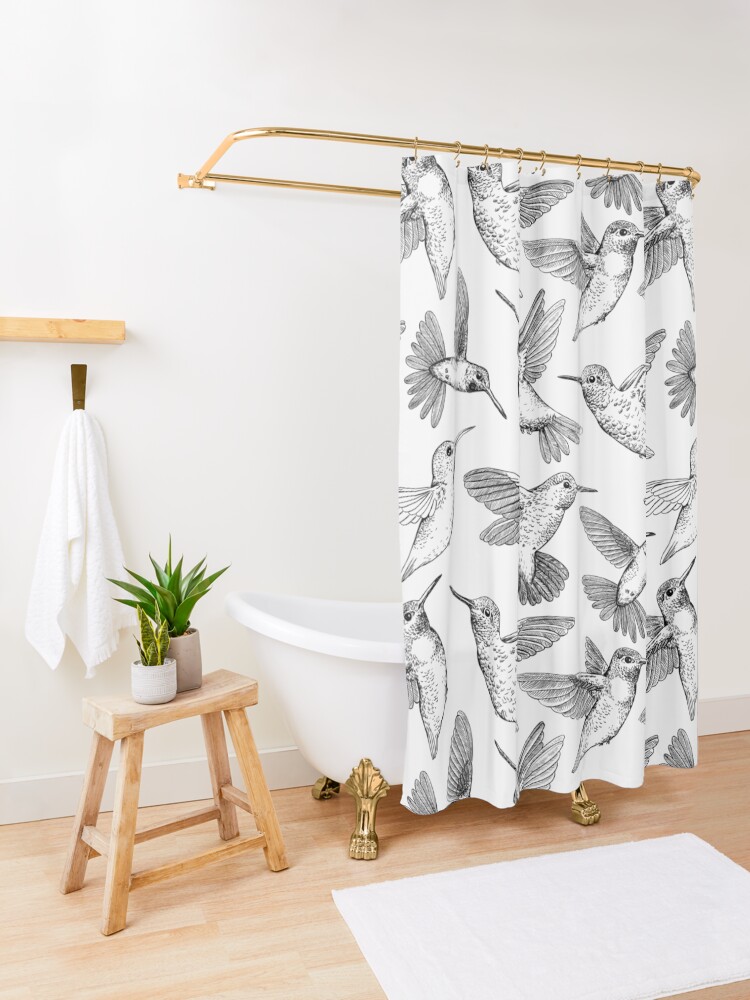 Alternate view of Hummingbirds Shower Curtain