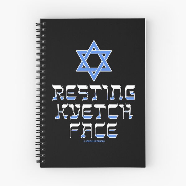 Item preview, SUJD0045 Jewish Designs Resting Kvetch Face means you have critical humor with blue Magen David Star of David designed and sold by JewishDesigns.