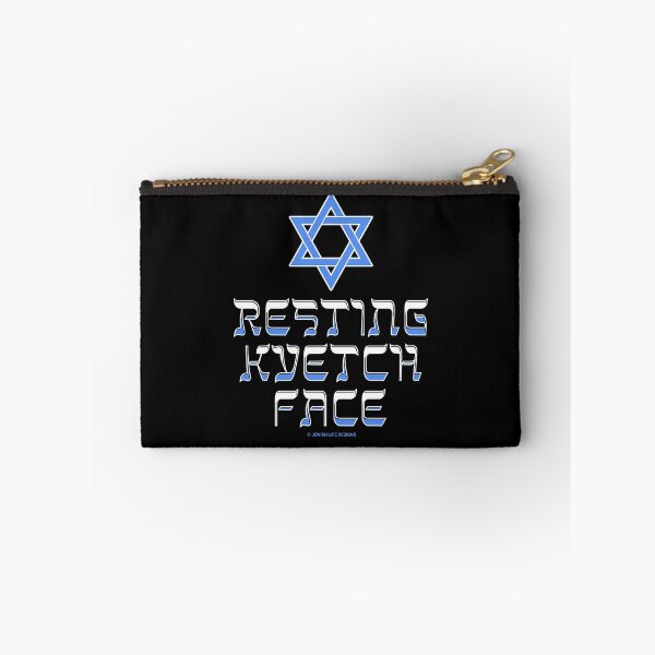 Item preview, SUJD0045 Jewish Designs Resting Kvetch Face means you have critical humor with blue Magen David Star of David designed and sold by JewishDesigns.