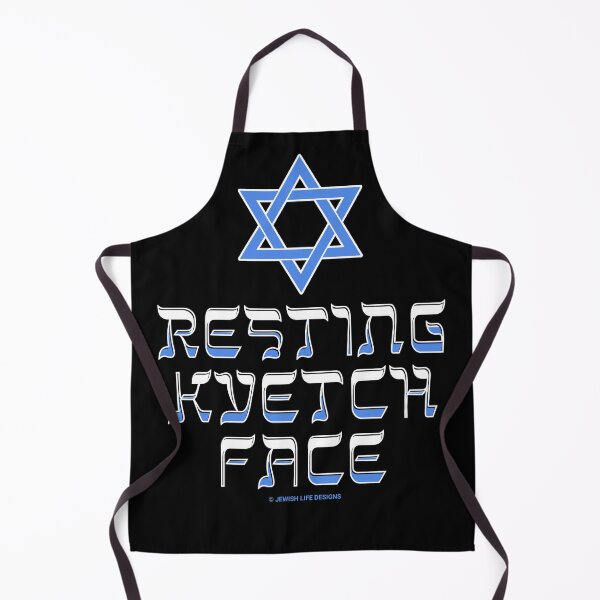 Item preview, SUJD0045 Jewish Designs Resting Kvetch Face means you have critical humor with blue Magen David Star of David designed and sold by JewishDesigns.