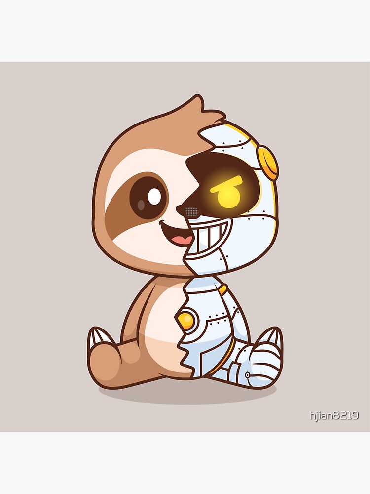 Cute Sloth Robot Cyborg Cartoon Vector Icon Adorable Animal and