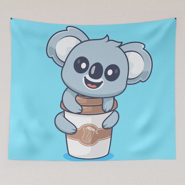 Item preview, Cute Koala Hug Coffee Cup Cartoon Vector Icon" designed and sold by hjian8219.