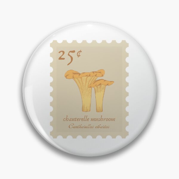 Item preview, Chanterelle mushroom vintage stamp designed and sold by Jasmine Sixel.
