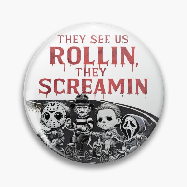 Item preview, They See Us Rollin', They Screamin'" Halloween Horror Characters T-Shirt designed and sold by SSD-.