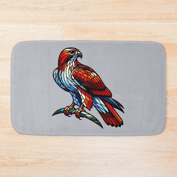 Item preview, Stained glass Red tailed hawk designed and sold by Catherine Harrison.