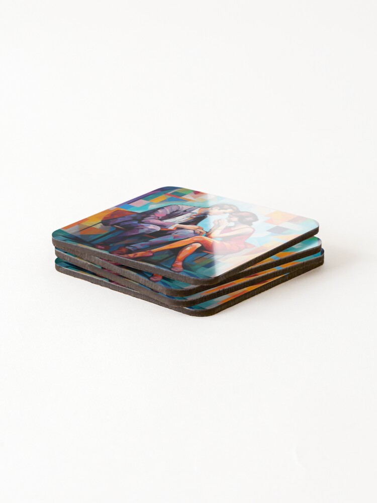 Thumbnail 4 of 5, Coasters (Set of 4), Abstract Couple designed and sold by Rtymer.