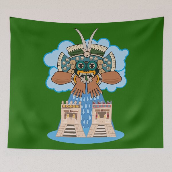 Item preview, Tláloc raining over Tenochtitlán designed and sold by ocelotlcalli.