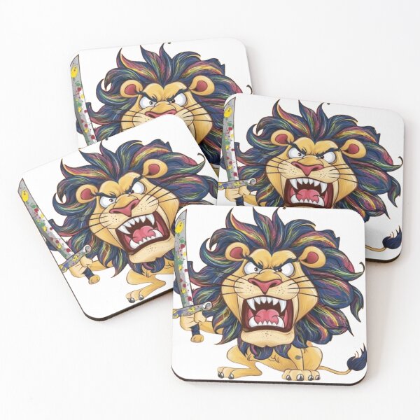 Item preview, "Fierce Colorful Lion with Sword" designed and sold by geartes.