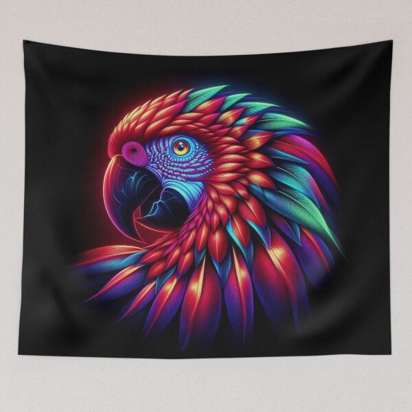 Item preview, Electric Red Macaw Extravaganza designed and sold by LyssasMindArt.