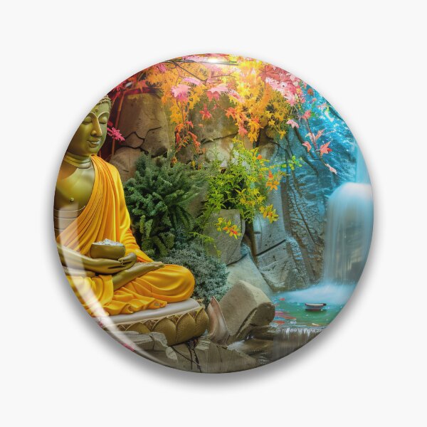Item preview, Zen Boeddha met Herfstbladeren designed and sold by DeMuurdecoratie.