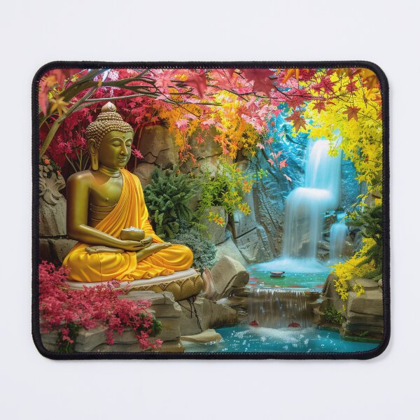 Item preview, Zen Boeddha met Herfstbladeren designed and sold by DeMuurdecoratie.