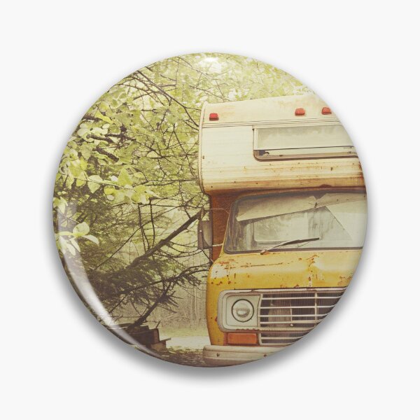 Item preview, Verweerde camper in het bos designed and sold by DeMuurdecoratie.