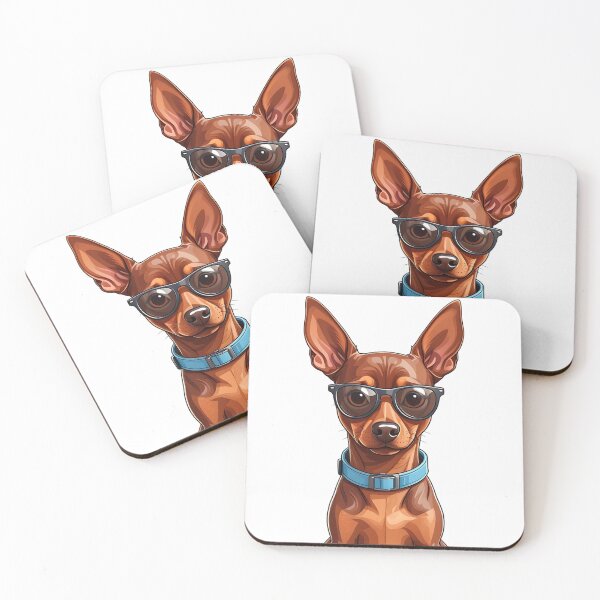 Item preview, Brown Miniature Pinscher Wearing Sunglasses designed and sold by TheAnimalZ00.