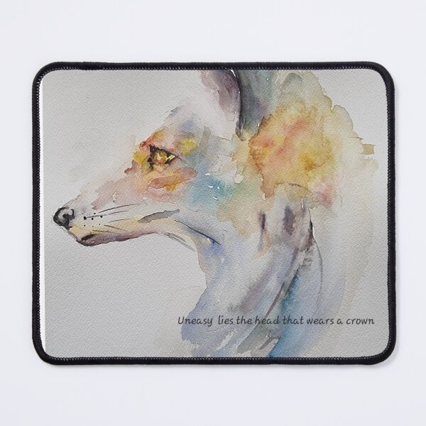 Item preview, Watercolour fox with quote, Uneasy lies the head that wears a crown designed and sold by Beverley1159.