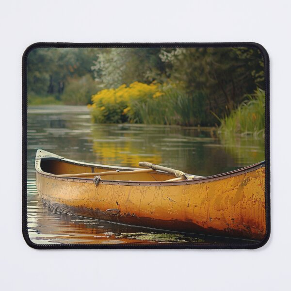 Item preview, Zomerse kano op stille rivier designed and sold by DeMuurdecoratie.