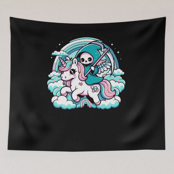 Item preview, Kawaii Pastel Goth Day Cute Creepy Unicorn Grim Reaper designed and sold by Dressed For Duty.