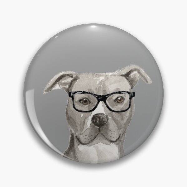 Item preview, Grey Amstaff Dog Wearing Glasses  designed and sold by beastieboutique.