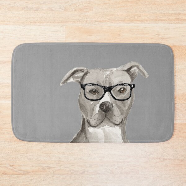 Item preview, Grey Amstaff Dog Wearing Glasses  designed and sold by beastieboutique.