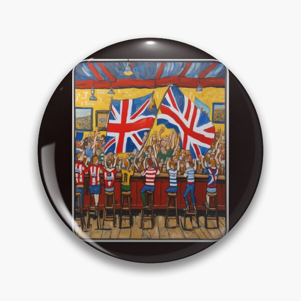 Item preview,  "Cheers at the English Pub: Flags, Fans, and Pints" designed and sold by Artisticanvas.