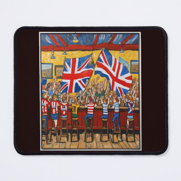 Item preview,  "Cheers at the English Pub: Flags, Fans, and Pints" designed and sold by Artisticanvas.