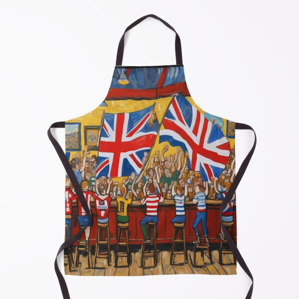 Item preview, "Cheers at the English Pub: Flags, Fans, and Pints" designed and sold by Artisticanvas.