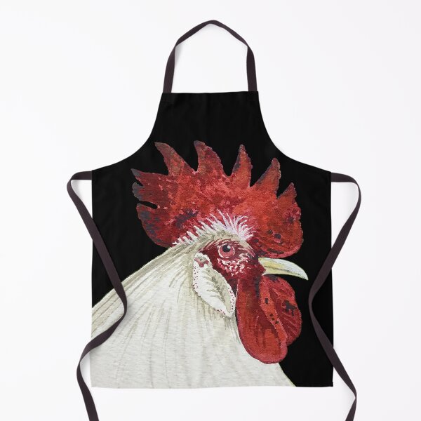 Artikelvorschau, Weißes Huhn mit einem großen roten Kamm auf Schwarz entworfen und verkauft von KimberlyShawArt.