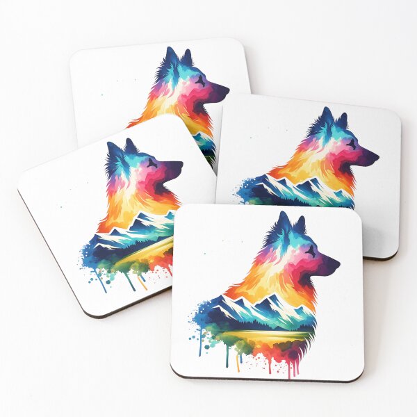 Item preview, Watercolor Golden Retriever Mountain Silhouette designed and sold by TheAnimalZ00.