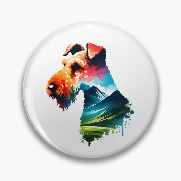 Item preview, Watercolor Airedale Terrier Mountain Silhouette designed and sold by TheAnimalZ00.